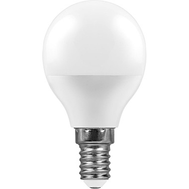 Лампа светодиодная 7Вт Е14 4000K нейтральный G45 шар LB-95 FERON