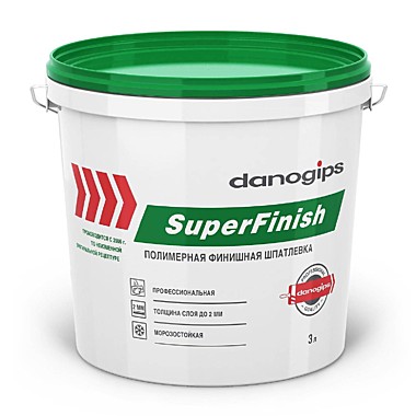 Шпатлевка DANOGIPS SuperFinish на полимерной основе готовая финишная 5 кг 