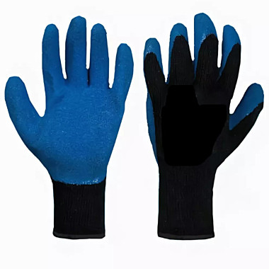 Перчатки акриловые с глубокий облив пальцы, синие.