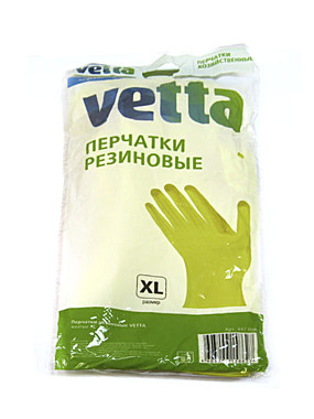 Перчатки резиновые VETTA желтые ХL