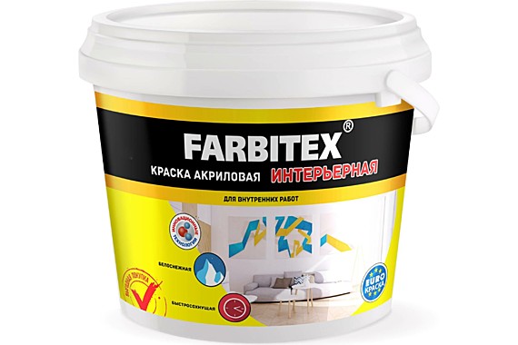 Акриловая интерьерная краска Farbitex 6 кг