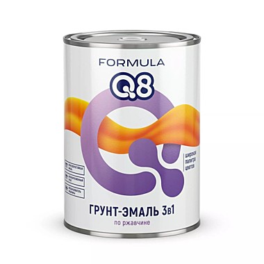 Грунт-эмаль Formula Q8, по ржавчине, белая, 0.9 кг